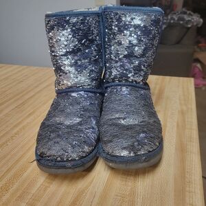 UGG Silver Sequin Mid-Calf Boots